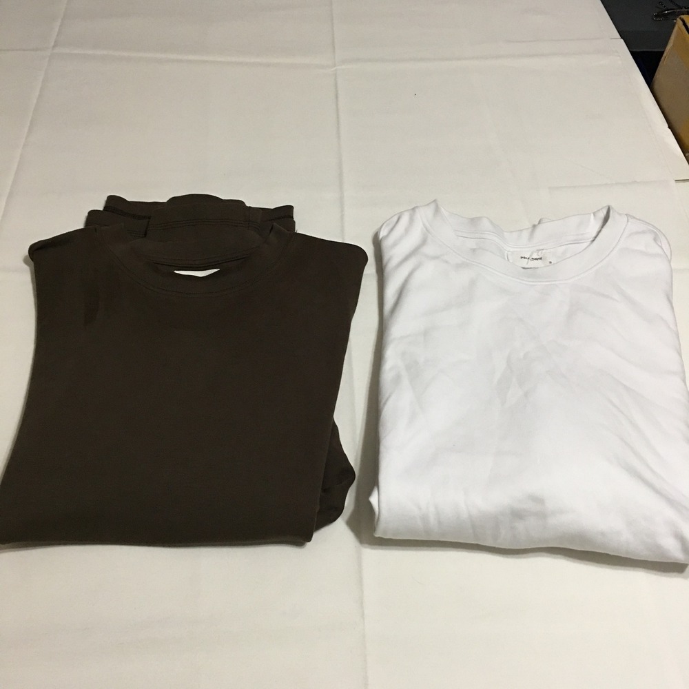 Lot of 2 Public Supply NYC T-Shirt Mens 2X White Brown Oversize Short Sleeve